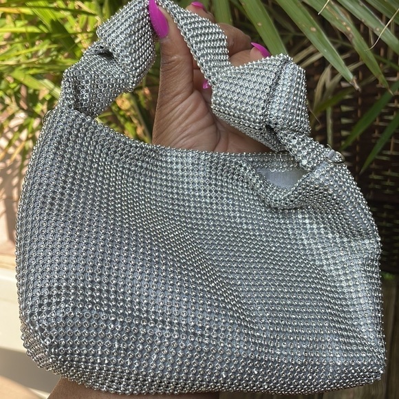 Silver Rhinestone Mini Bag - Picture 6 of 11